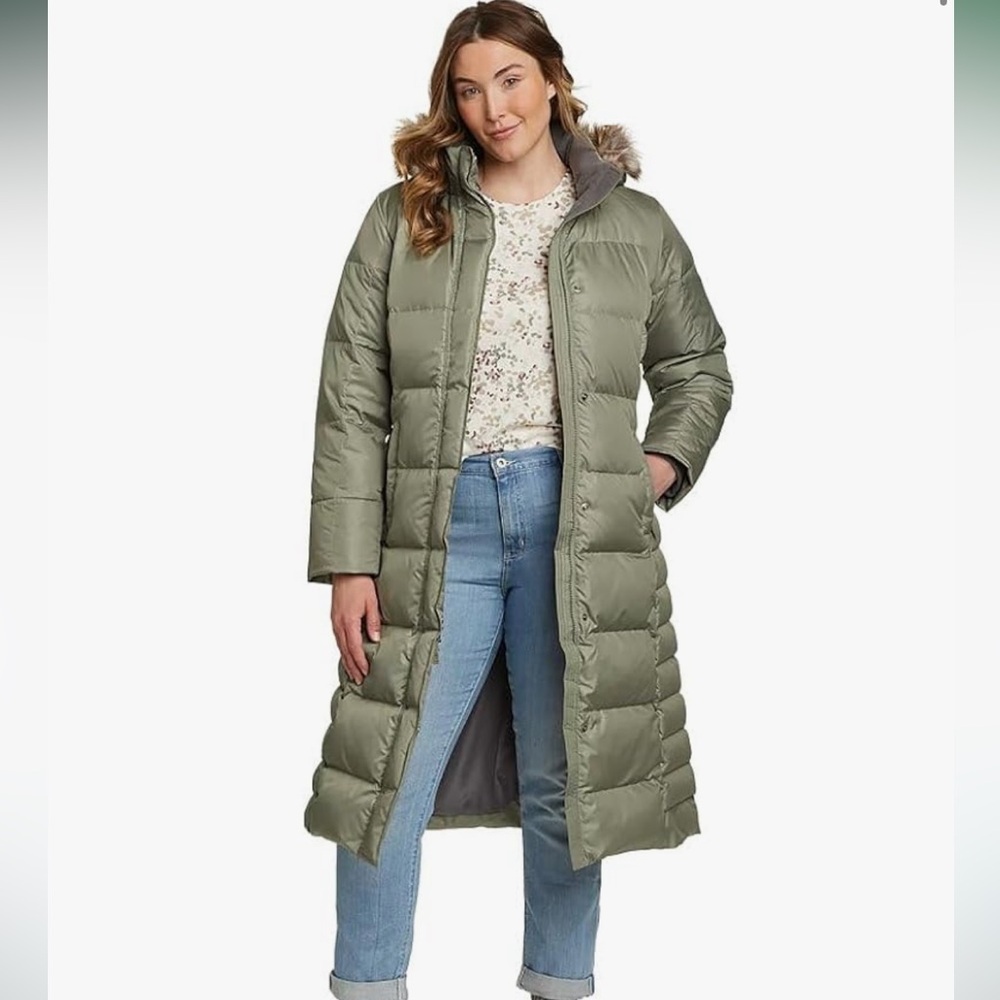 Eddie Bauer Women's Lodge Down Duffle Coat - Sage color